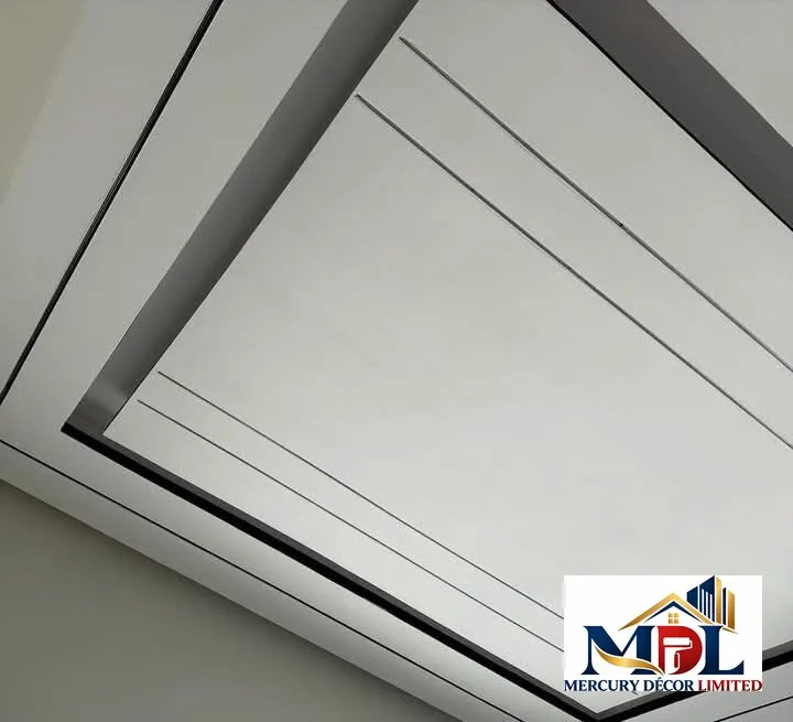 A white recessed ceiling panel outlined by a black rectangular border.